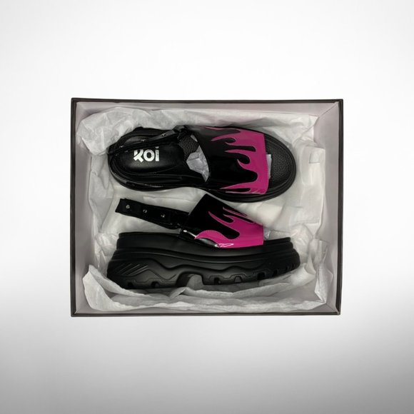 NWT Koi Footwear PINK EBO FLAME SANDALS - Picture 2 of 4